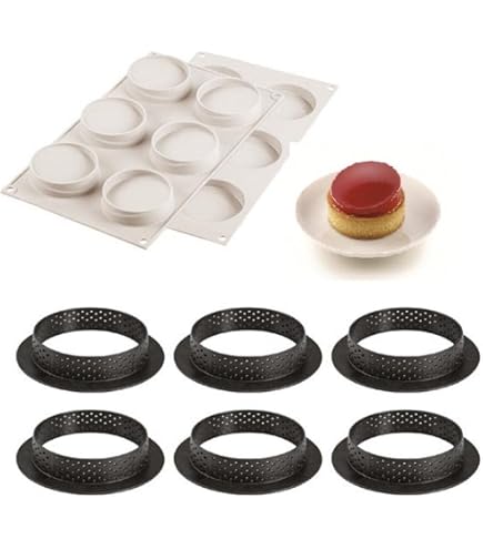 Set 5 Moules à Pâtisserie Patisse - 1 Moule Insert 15cm + 4 Mini Moules 9cm | Anti-Adhésif Whitford Xylan