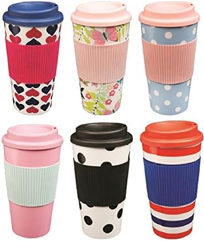 Insulated Thermal Travel Mug - Coffee Cup - Tea Flask - Lid Seal Plastic Thermos- Colour Design Supplied at Random