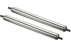 PATIKIL Transporteur Rouleau 1" Diamètre 10" Longueur, 2 Paquet Inox Acier Gravité Transmission Rechange Pièce Galvanisé Terminal, Argenté