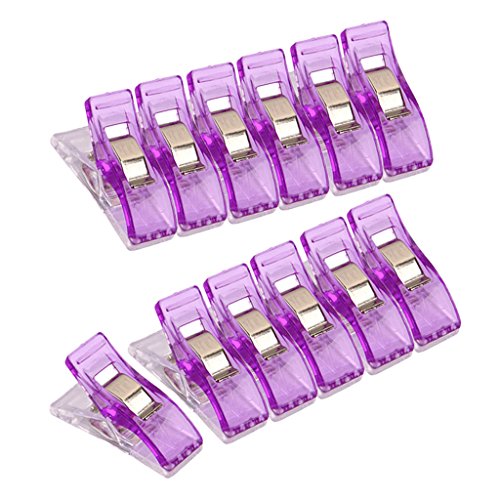 Generic 50 Stück Wonderclips Stoff Clips Klemmen Nähklammern Klammern 2.7x1cm – Lila - 8