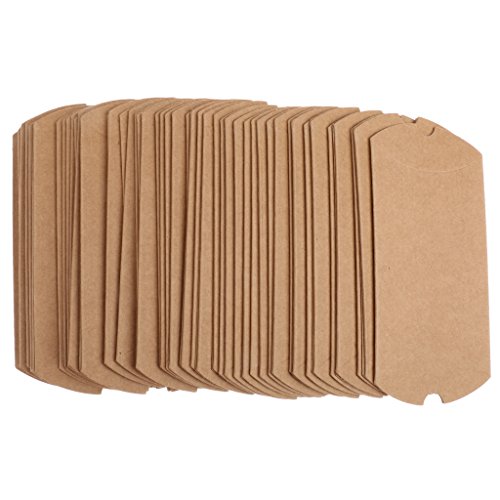MagiDeal 50 x Kraftpapier Geschenkbox – 15 x 7.5cm – Geschenkschachtel – Kissenschachteln – Gastgeschenk - 6