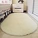 Produktbild Schönes oval Teppich Fußmatte Haushalt Wohnzimmer Couchtisch Schlafzimmer mit Teppichboden ausgelegten Zimmer Bett Teppiche Bett decken, 60 x 160 cm, m weiß kurze Kaschmir