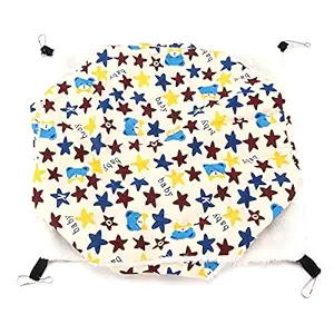 Hanging Sleeping Bag, Firm Warm Pet 3 Layer Warm Hammock Multifunctional for Squirrels for Mice for Hamsters(Cartoon Stars)