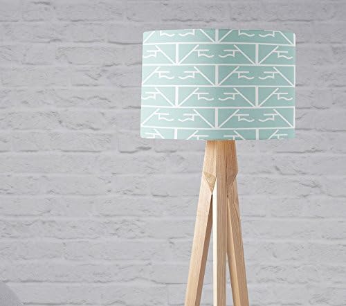 Pale Green and White Abstract Lampshade