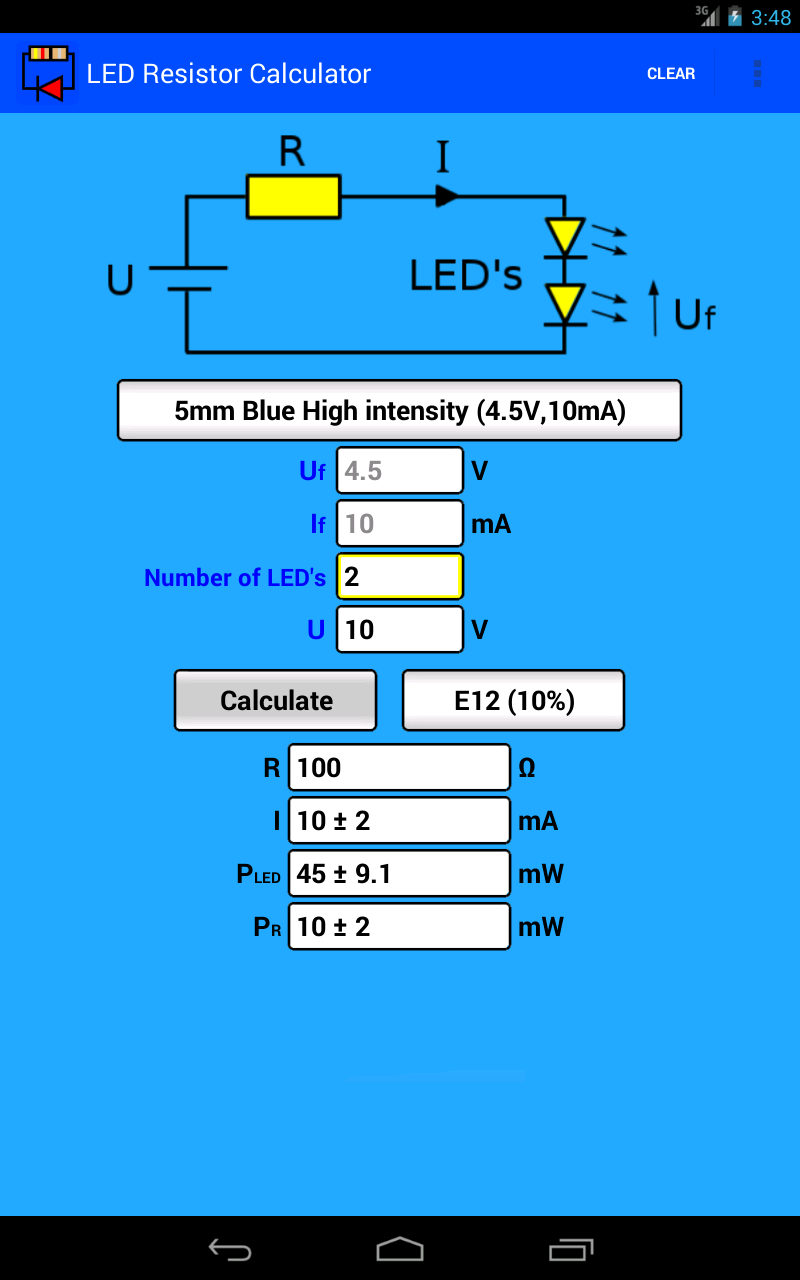 LED Resistor Calculator Amazon.it App e Giochi