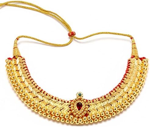 Triveni Sparkling Golden Immitation Necklace KJCN0026