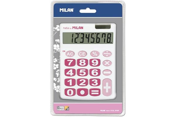 MILAN Blister calculatrice de bureau 8 chiffres, blanc