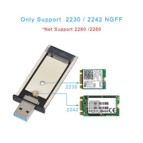 ELUTENG m2 SSD Adapter USB 3.0 zu m.2 NGFF SSD Konverter Adapter Gehäuse 6Gbps für 2230 2242 SSD m2 SATA USB SSD Stick in Schwarz - 2