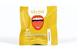 GELDIS Filo Interdentale Espandibile Cerato Nero, 30m - Rimuove Placca, Tartaro e Residui di Cibo, Protezione Completa, Gengive Sane, 100% Vegan