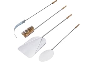 Giemme Spoleto - Set 4 Pale per Pizza in Acciaio Inox - Kit Pale da Forno (per Forni Profondi 100/110 cm)