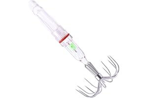 MIOYOOW Leurres Hameçons Lumineux pour Calamars, Appâts de pêche Turluttes Lumineuse, Appâts de Pêche pour Poulpes avec Hameçons, pour Eau Douce et Eau Salée