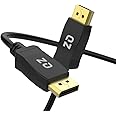 QZ 8K DisplayPort Cable DP 1.4 DP to DP Cable 8K/60Hz 4K/120Hz 32.4 Gbps Black 1.8 Meter