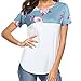 Produktbild OSYARD Damen Tops, Frau Lässige Bluse mit Blumendruck Kurzarm Tuniken Rundhals T-Shirt