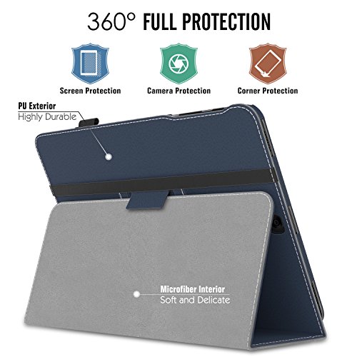 MoKo Samsung Galaxy Tab S3 9.7 Hülle – PU Leder Ständer Schutzhülle Smart Case Cover mit Stift-Schleife / Standfunktion und Auto Sleep / Wake Up Funktion für Samsung Galaxy Tab S3 9.7 Zoll (2017) SM-T820 / T825 Tablet, Marineblau - 2