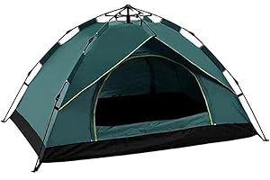 LLWQUANZSS 3-4 Man Automatic Instant Double Layer Pop Up Camping Tent Waterproof Outdoor Waterproof & Lightweight Single-Layer Spring Camping Tent for 3-4 People with Portable Canopy - For Beach, Hiking, Festival, Outdoor Use - Easy Set Up