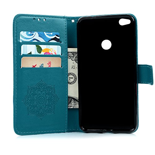 Funda Huawei P8 Lite 2017 Libro de Suave Cuero Impresi  n PU Premium - Mavis s Diary Carcasa Con TPU Silicona Case Interna Suave Soporte Plegable Ranuras para Tarjetas y Billetera Cierre Magn  tico - Dise  o de atrapasue  os  azul