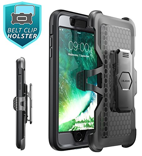 i-Blason IPH8P-MAGMA-BK - Carcasa para iPhone 8 Plus  i-Blason  Protecci  n para trabajo pesado   Transparente Atr  s   Magma Series  Reducci  n de cortos electrico   Protection de cuerpo completo con protector de pantalla incorporado para Apple iPhone 8 Plus 2017    Negro   
