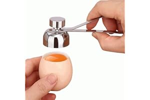 CHEFZOCO Cortador para huevos, Abridor de Huevo, Abridor con pesa, Separador de cáscara de huevo, Topper egg, Longitud 10.5 cm, Acero inoxidable, Apto para huevo crudo
