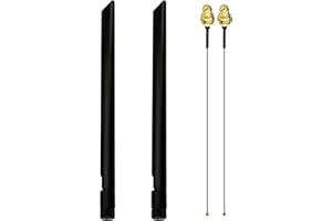 GREATZER Antenna WiFi Dual Band 2,4 GHz 5 GHz 5,8 GHz 10DBI MIMO SMA Maschio Omnidirezionale U.FL IPEX a SMA Femmina cavo Coassiale a Bassa Perdita per Routeur WiFi Scheda Rete Senza Fili Adattatore USB