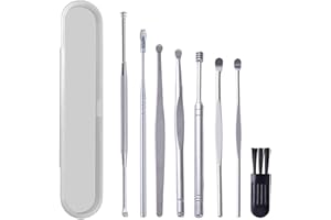 EHIOG Ohrenreiniger, 8er Ohrenschmalz Entferner Ohrreiniger Wiederverwendbarer,Ohrstäbchen aus edelstahl,Ohrlöffel ohr Reinigungsset,für Ohrenreiniger Edelstahl Tragbarer,für Jugendliche und Erwachsene