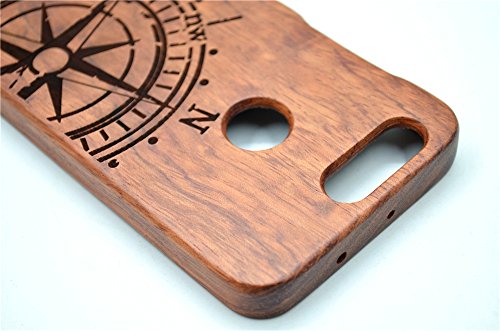 PhantomSky Huawei Honor 8 Funda de Madera   Serie de Lujo  Natural Hecha a Mano de Bamb   Madera Carcasa Case Cover para tu Smartphone - Comp  s Palisandro Rosewood Compass 