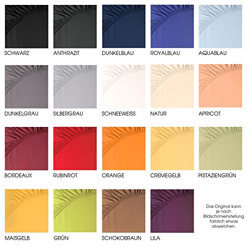 Jersey Spannbettlaken 180 x 200 – 200 x 220 cm für Boxspringbetten u. Wasserbetten, 160g/m² Mako-Baumwoll Qualität, klassisches Spannbetttuch für hohe Matratzen, schnee-weiß, aqua-textil 0010195 Serie PUR - 4
