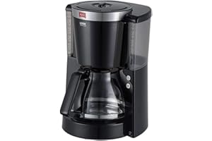 Melitta Cafetière à Filtre avec Verseuse en Verre, Fonction Maintien au Chaud, Sélecteur d’Arôme, Look Selection, Noir/Acier Brossé, 1011-04