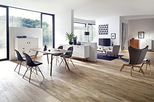 Tenzo 2176-001 Bess Designer Sideboard, lackiert, Matt, Untergestell massiv, 82 x 200 x 43 cm, weiß / eiche - 7