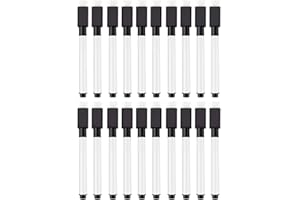 GXGM 20 Pezzi Pennarelli per Lavagna Magnetica Bianca Cancellabile, Nero - per l'Insegnante Scuola Casa Ufficio