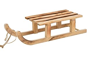 MATCHES21 HOME & HOBBY Matches21 Luge en bois pour décoration de Noël ou d'hiver Marron Mini traîneau 1 pièce 42 cm