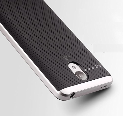 IPaky Ipy RNote3 Ultra Thin Dotted Silicon Black Back + PC Silver Frame Back Case Cover for Xiaomi Redmi Note 3 , Silver