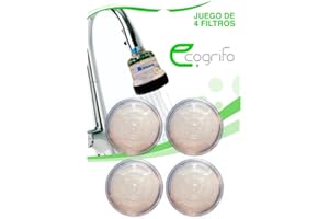 Irisana - Filtros para Ecogrifo y Ecoduchas - Pack 4 Unidades - Compatible con Ecoduchas Beauty, Mini y Baby - Retiene Partículas, Sedimentos e Impurezas