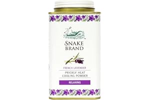 SNAKE BRAND Prickly Heat Poudre rafraîchissante Lavande relaxante 140 g