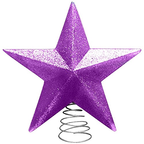 Weihnachtsbaumspitze Christbaumspitze Spitze 3D Stern Top Violett Weihnachts HOME Dekoration Party Glitter Frozen Kunststoff Ornament glänzend
