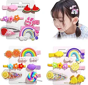 MAYCREATE18pcs Kawaii Hair Clips,Candy Fruit Hair Pins Colorful Rainbow Hair Clips Hair Accessories for Baby Girls (Multi-color1)