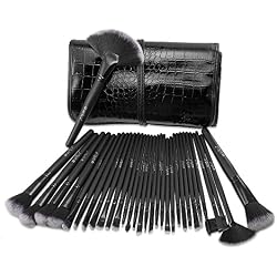 Brochas maquillaje profesional USpicy 32pcs, set de cepillos de maquillaje comésticos para sombra de ojos, colorete,polvo y cejas con bolsa de viaje