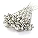 Bride Boutique Bridal Wedding Prom Silver Crystal Diamante & Pearl Flower Hair Pins Clips Grips (Small Flower)