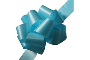 WITTY CUTIES Large Pull Bows for Gifts Wrapping Ribbon Bows Light Blue Present Wrapping Bows Pompom Gift Bows Wreath Making Crafting Wedding Basket Flower Bouquets Pack of 5
