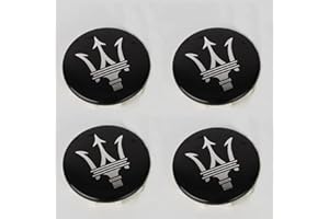 lvjiena 4 Pezzi Coprimozzi Auto per Maserati Granturismo Levante Ghibli Gran Quattroporte 60mm, Impermeabile Antipolvere Tappi Coprimozzo Anti Ruggine Tappi Centrali Ruota Badge Accessori,B