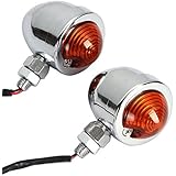 YC 2pcs Motorcycle Turn Signal Lights Daytime Running Light for Harley Honda Kawasaki Suzuki Yamaha Motorcycle Custom Bike Cruiser Bobber (Chrome)