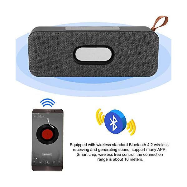 Tosuny Bluetooth-Lautsprecher, tragbarer drahtloser Bluetooth 4.2-Lautsprecher 1200mAh wiederaufladbare Musik-Soundbar mit Freisprechfunktion – Bild 3