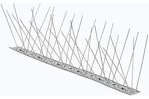 FT Metalli - Dissuasori Flessibili per Piccioni Anti Uccelli da Balcone - Spuntoni per Piccioni in Acciaio Inox mod. 80 aghi, 25pz x 1 mt per qualsiasi superficie