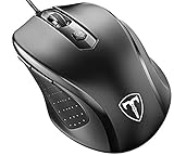 VicTsing Souris Filaire Ergonomique USB 4 DPI Réglables (3200/2400/1600/1000) Souris Optique à 6 Bouttons Fonctionne avec Windows, Vista, Linux et pour PC, Ordinateur de Bureau et Laptop