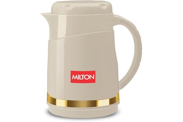 Milton Renova 500 Water Jug, PU Insulated Inner Stainless Steel Hot & Cold Jug, BPA Free, Leak Proof, 500 ml, Beige, Ideal for Tea, Coffee, Water, Hot Beverages