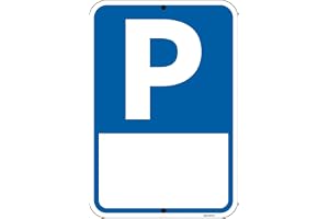 Goodvia Parkeringsskylt metall reflekterande 44 × 30 cm, parkeringsplats aluminium beskrivbar skylt för privat parkering