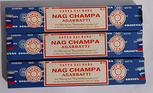 SET NAG CHAMPA 3 Paquetes de 15 grs (45 grs en total - varillas - by kenta artesanias