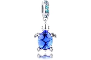 KFRS As shown in figure 2022 Summer Blue Murano Glass Sea Turtle Dangle Bead DIY Fits for Original P-DIY Bracelets Charm Fashion Jewelry (Turtle)