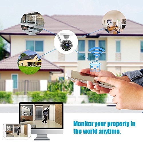 ieGeek Telecamera IP Camera Esterno 1080 Telecamera Videosorveglianza WIFI con Rilevamento del Movimento, Visione Notturna fino a 15m, Supporto TF Card da 64 GB, Protezione dallâ€™acqua Certificata IP66, Vista a Distanza via Smart Phone /Tablet /PC Windows