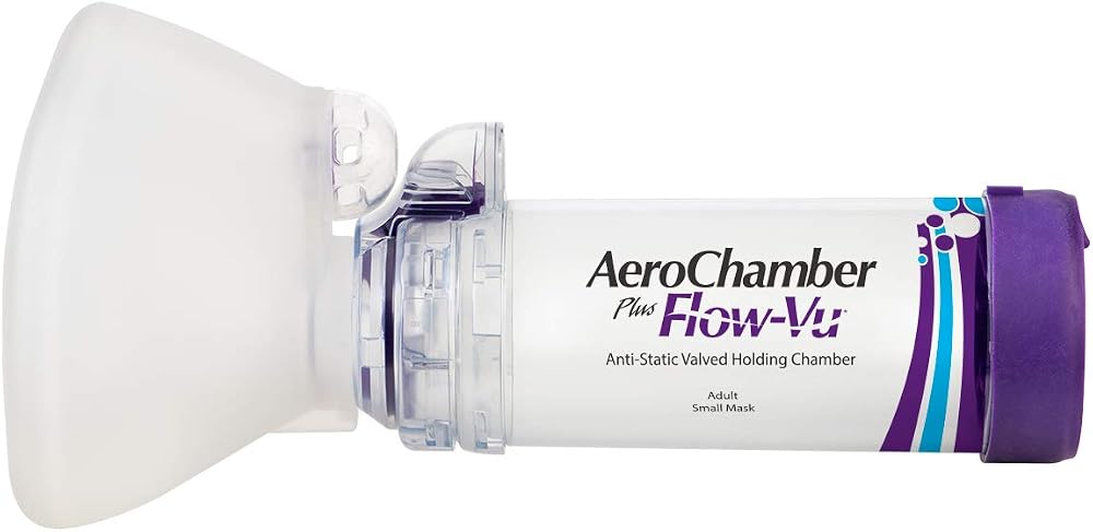 AEROCHAMBER - PLUS FLOW-VU Anti - Static Valved Holding Chamber (MOR YETİŞKİN KÜÇÜK MASKE)