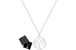 TPZORJX pallavolo idee regalo,Collana cava da pallavolo in acciaio inox Love collana minimalista gioielli sportivi catena clavicola regali per ragazze adolescenti ragazzi,Con 1 scatola regalo